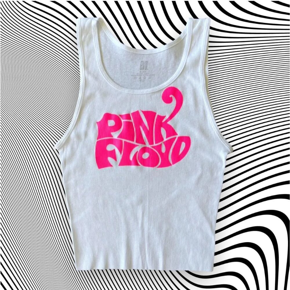 Neon Pink Floyd Unisex Cropped Tank